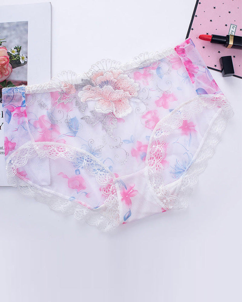 Antibacterial Panty With Lace Embroidery