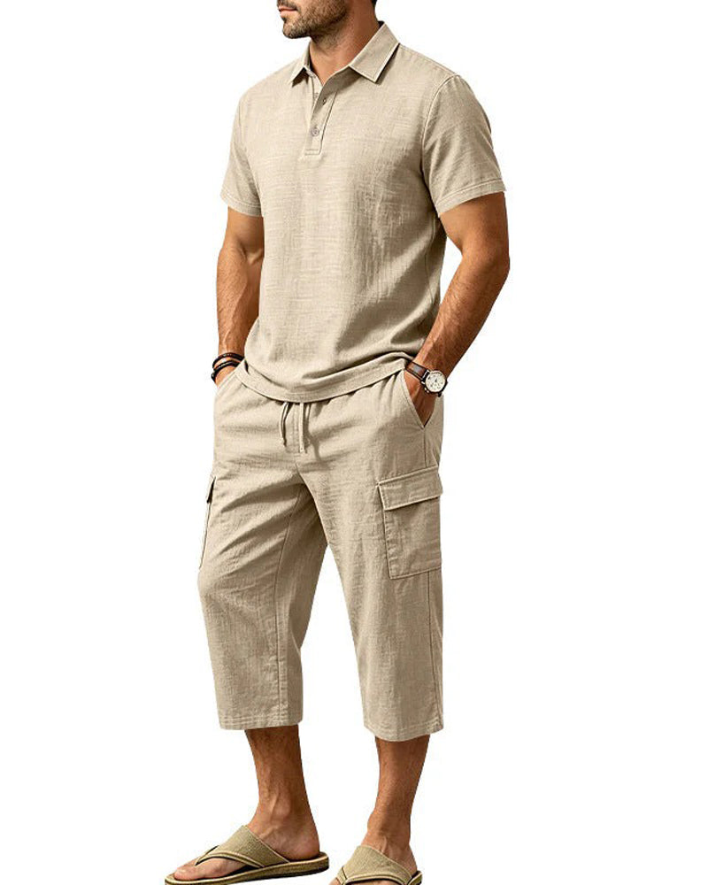 Polo Top Capri Pants Set