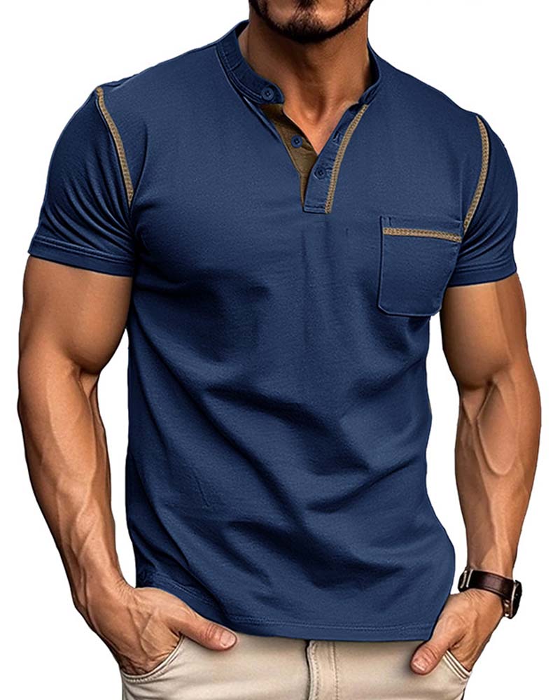 Men's Henry Casual Solid Color Shirt