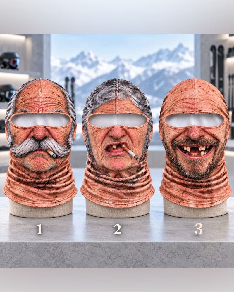 Funny 3d Grumpy Old Man Ski Mask