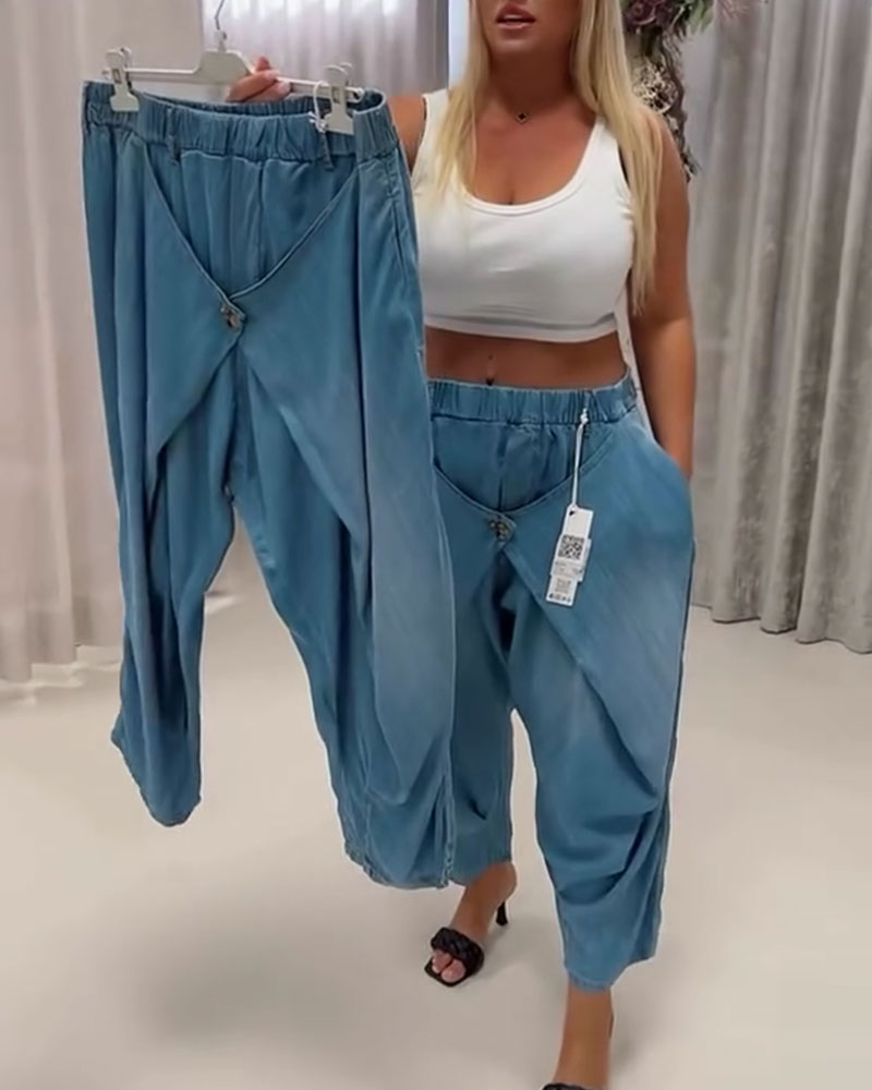 Trendy Design Lantern Pants