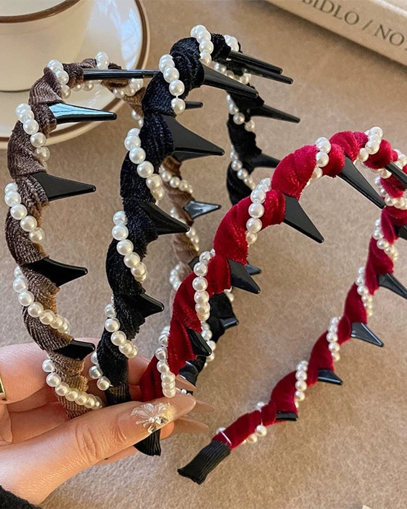 Vintage High Cranium Artificial Pearl Hairband