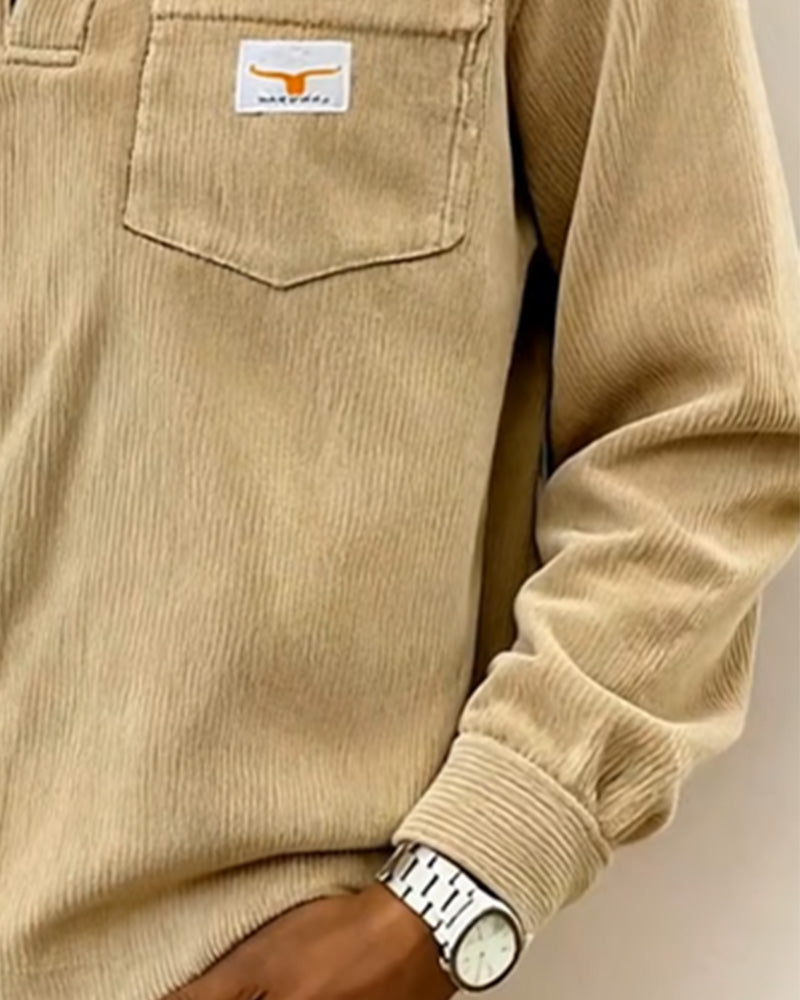 Button-Down Collar Fashion Sweatshirt