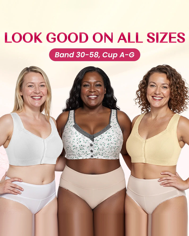 Front Button Comfortable Wireless Lift Bra