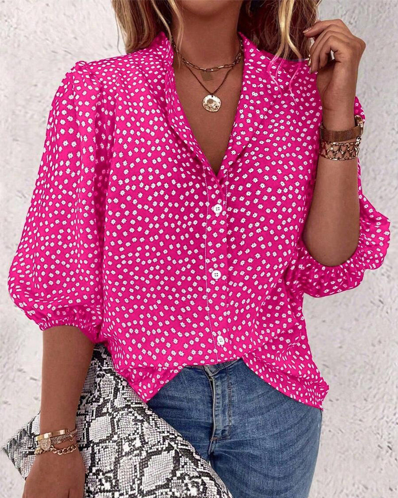 Small Floral Puff Sleeve Shirt