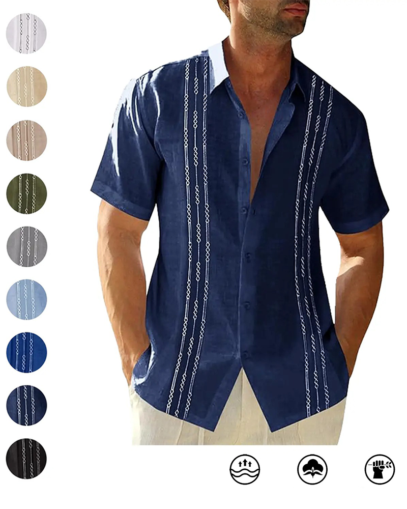 Men's Lapel Short Sleeve Shirt