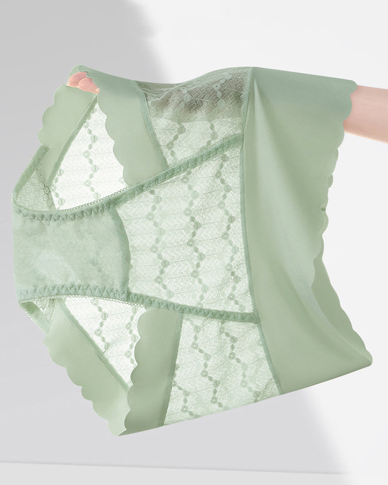 Breathable Seamless High Waist Lace Panties