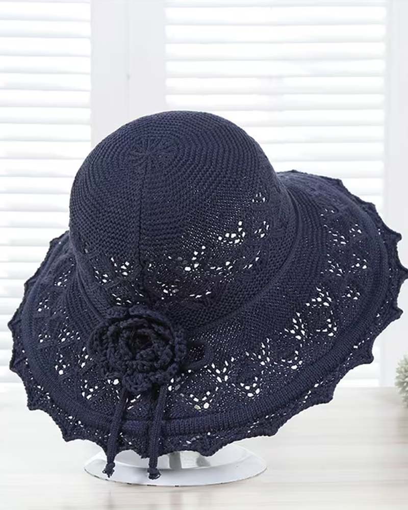 Women's Crocheted Flower Fisherman's Hat