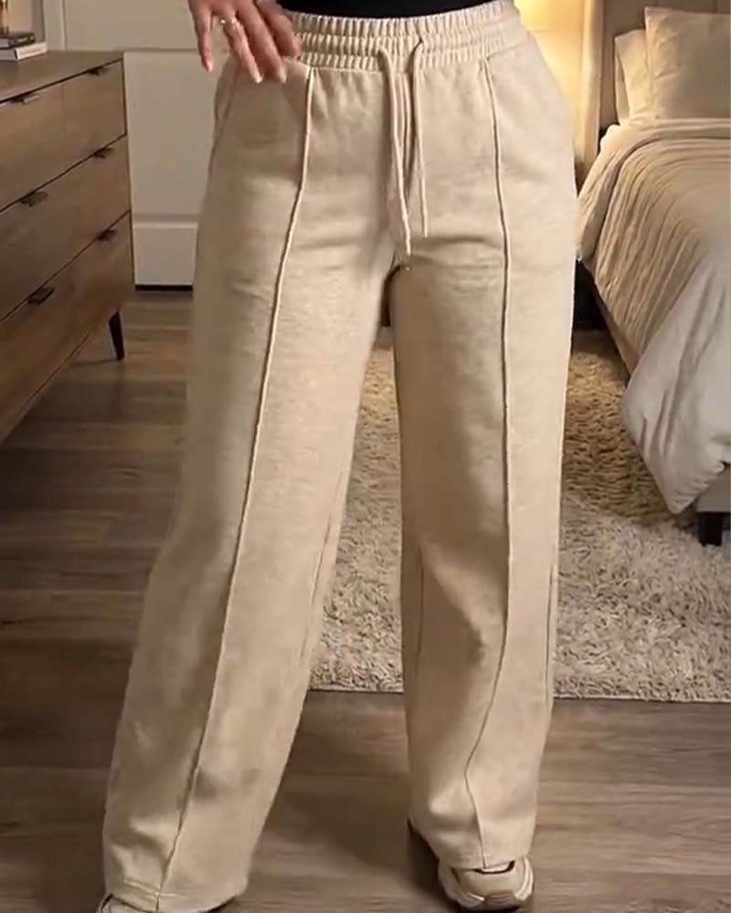 Drawstring Straight Leg Sweatpants