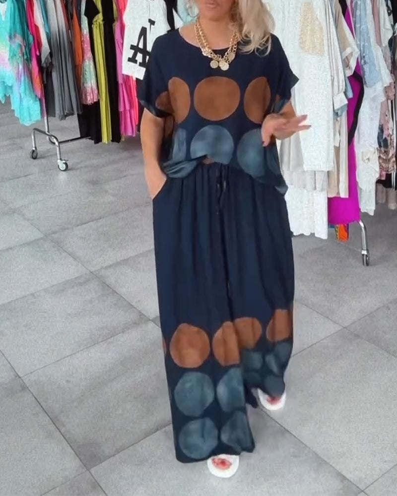 Street Fashion Casual Print Two-Piece Set