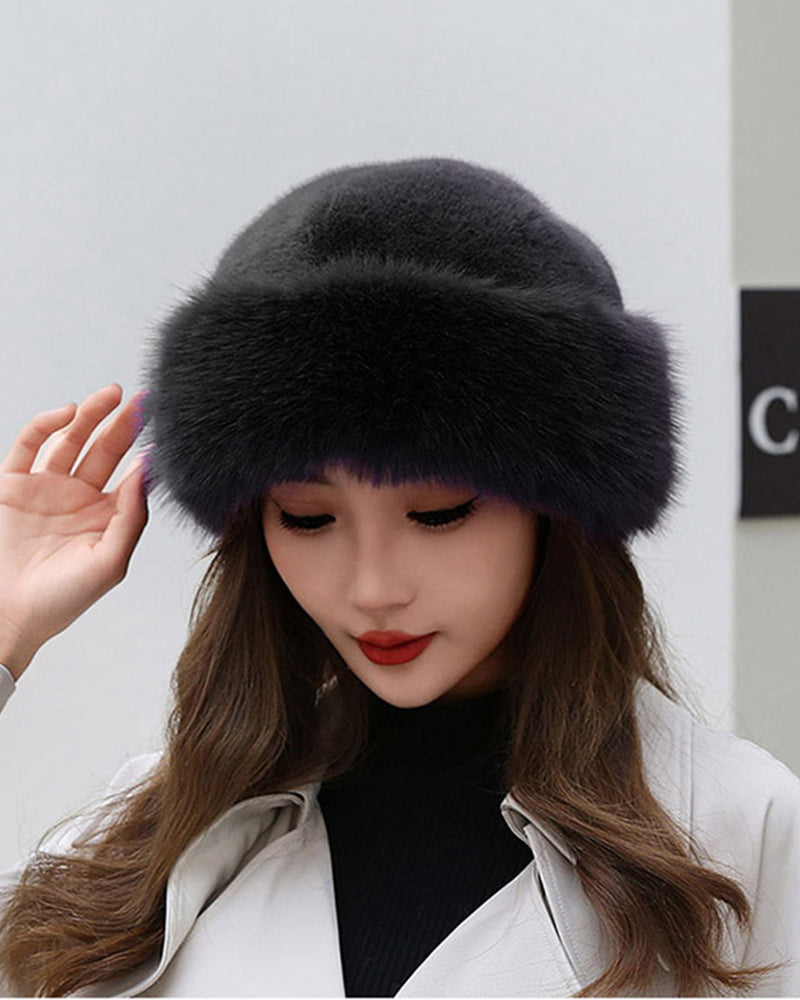 Mongolian Style Women's Thick Warm Plush Hat