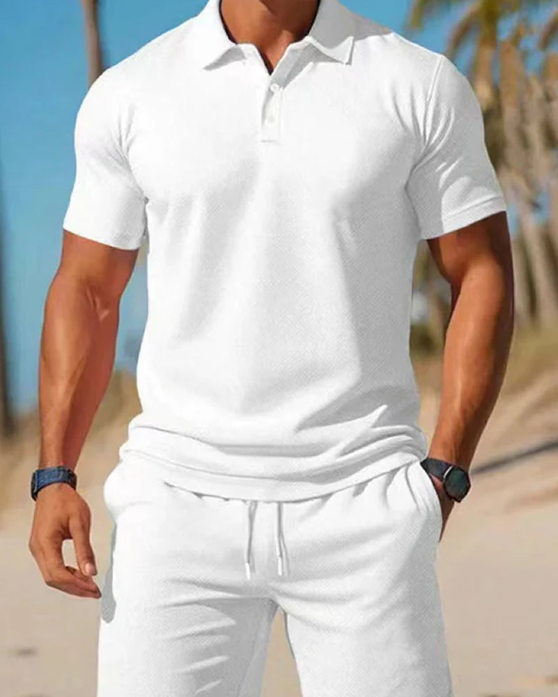 Men's Summer 2-Piece Polo & Shorts Set