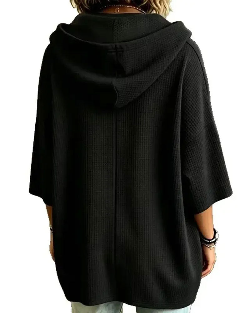 Hooded Drawstring Relaxed Hoodie
