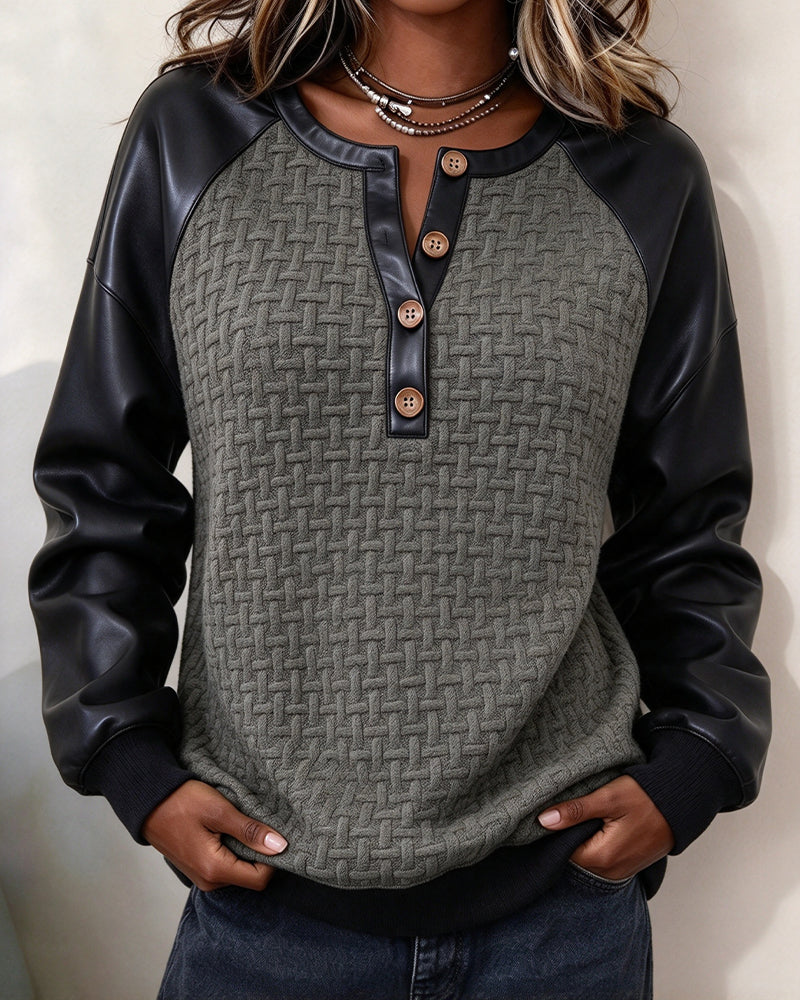 Patchwork Raglan Sleeve Top