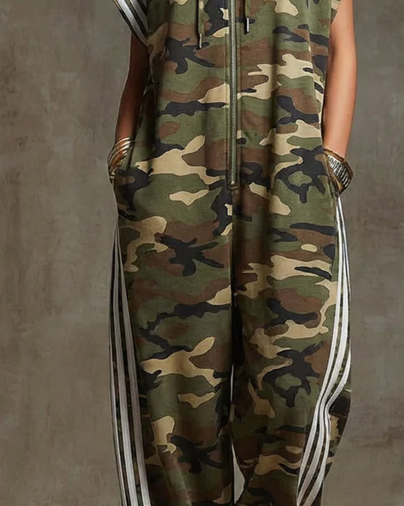 Camo Stripe Utility Jumpsuit