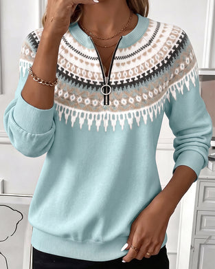 Color-Block Zip Long Sleeve Sweatshirts