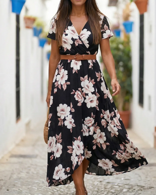 Floral Print Casual Short Sleeve Dress