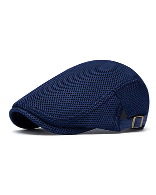 Men's Breathable Mesh Flat Cap - Adjustable Newsboy Ivy Beret Summer Hat