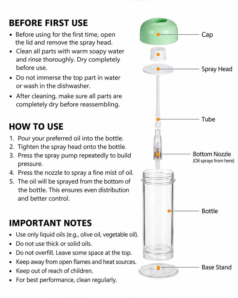 Ultra Fine Cooking Oil Spray Bottle
