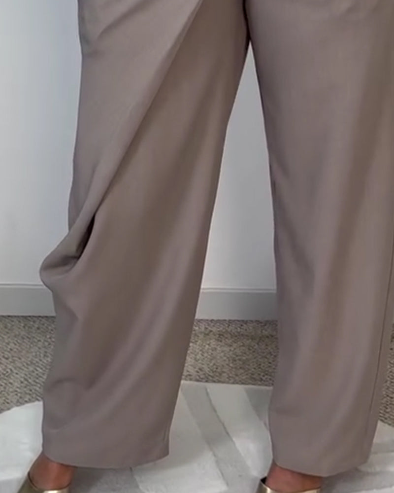 Casual Solid Color Irregular Pants
