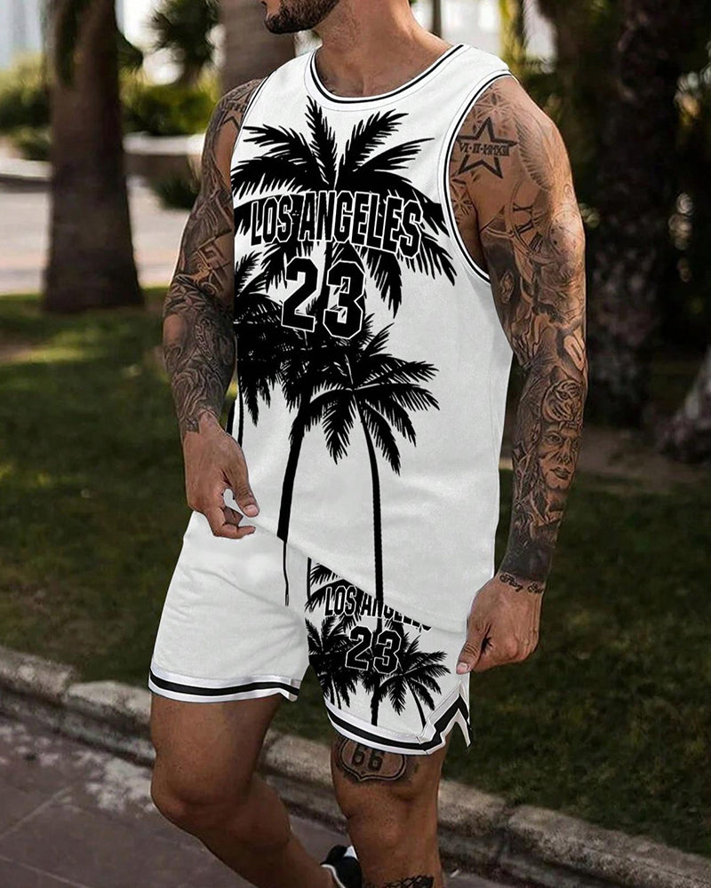 Sleeveless Tank Top Shorts Set