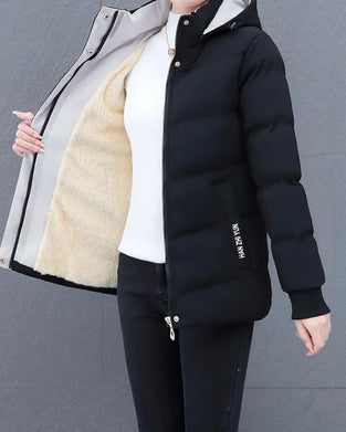 Casual Solid Color Warm Hooded Jacket