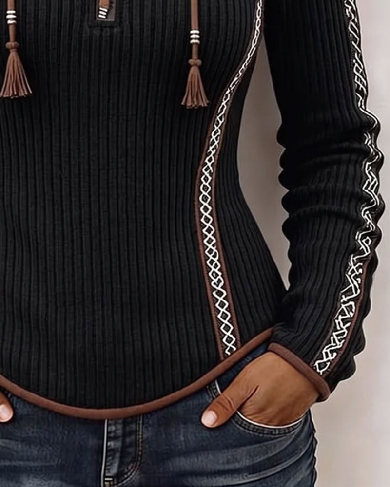 Hooded Zip Casual Top