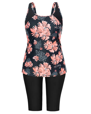 Vacation Print Sleeveless Tankini