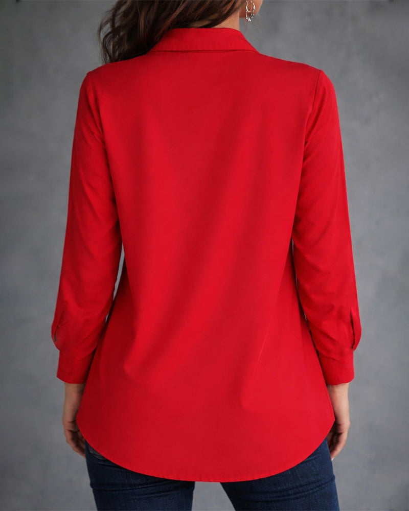 Solid Color Long Sleeve Shirt