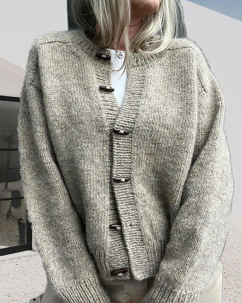 Single breasted solid color casual cardigan