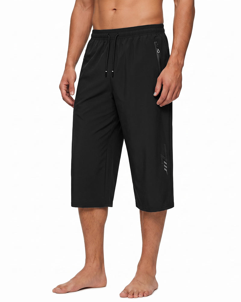 Elastic Waist Pocket Zipper Drawstring Pants