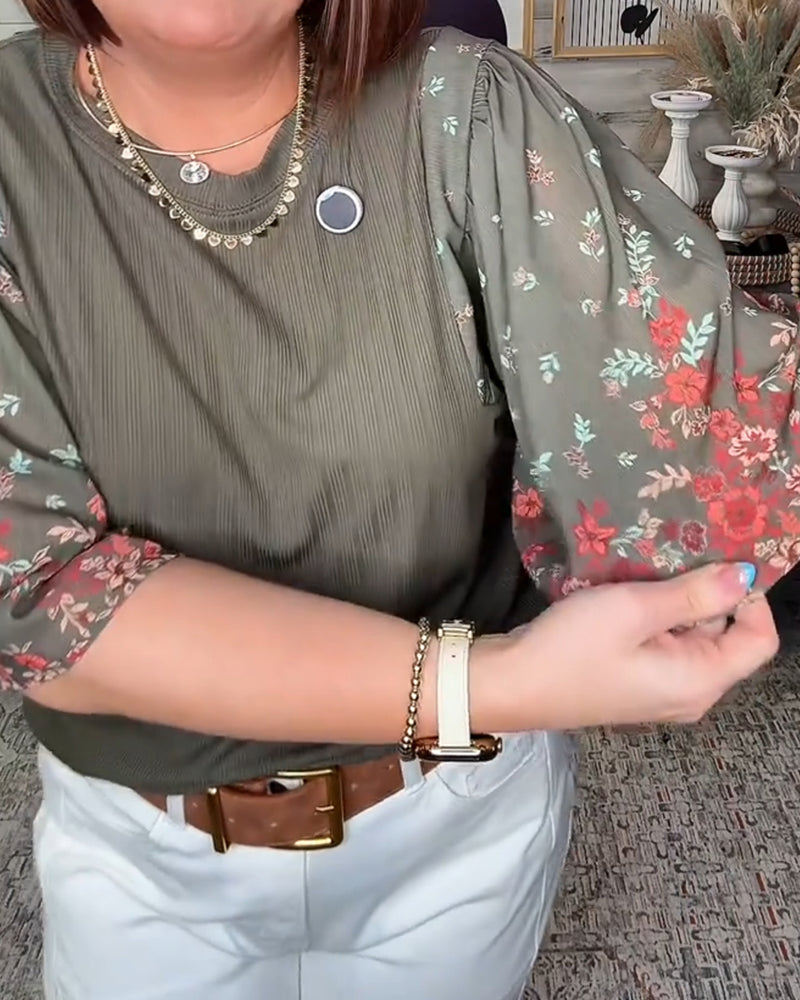 Floral Puff Sleeve Blouse