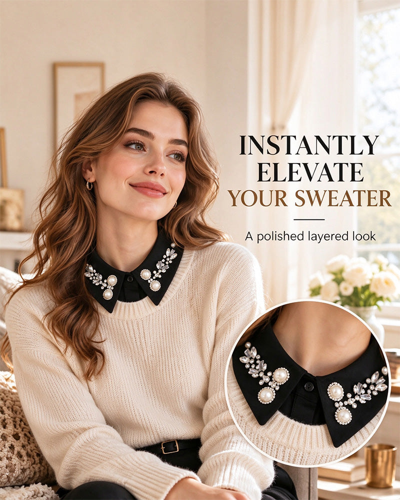 ✨ Jeweled Detachable Collar-Instant Elegance & Effortless Layering