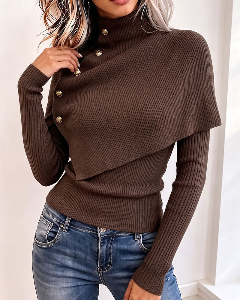 Shawl Collar Two-Piece Knit Pullover