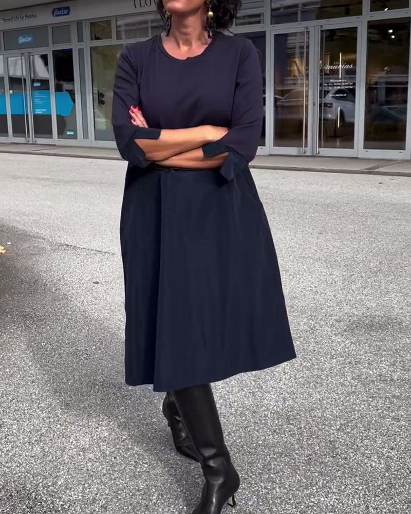 Round Neck Patchwork Fashion Dress