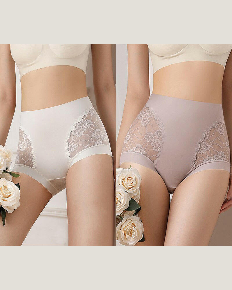 Women’s High-Waist Lace Seamless Stretch Silky Underwear