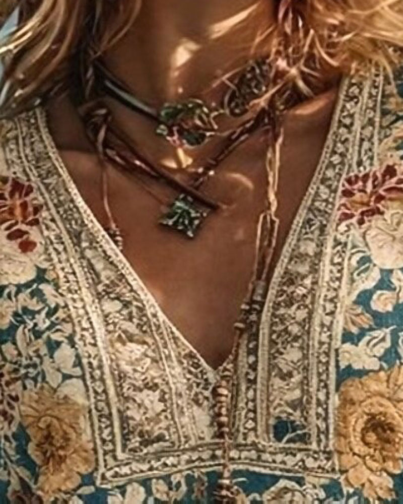 Floral Embroidered Puff-Sleeve Blouse