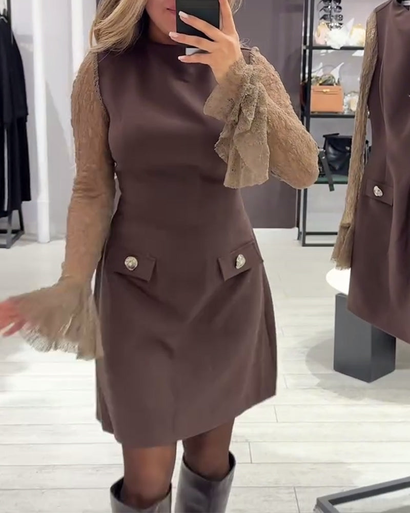 Stylish And Elegant Bell-Sleeved Dress