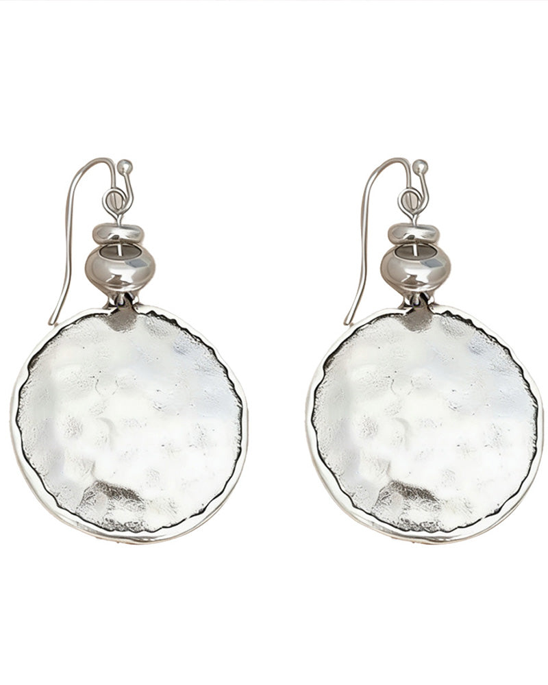 Simple Round Concave And Convex Design Earrings