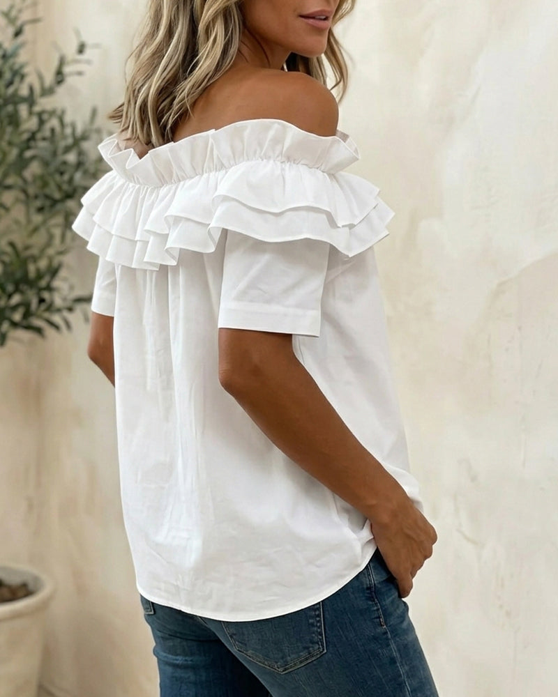 Ruffled Off-The-Shoulder Blouse