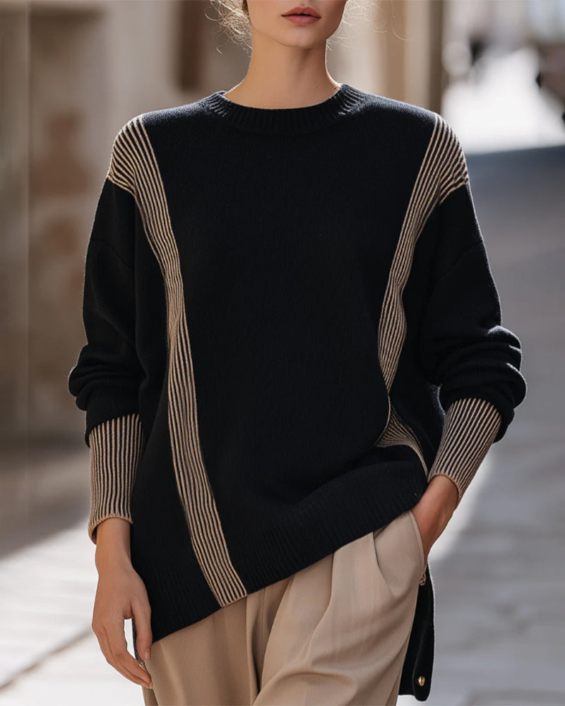 Irregular Geometric Loose Pullovers