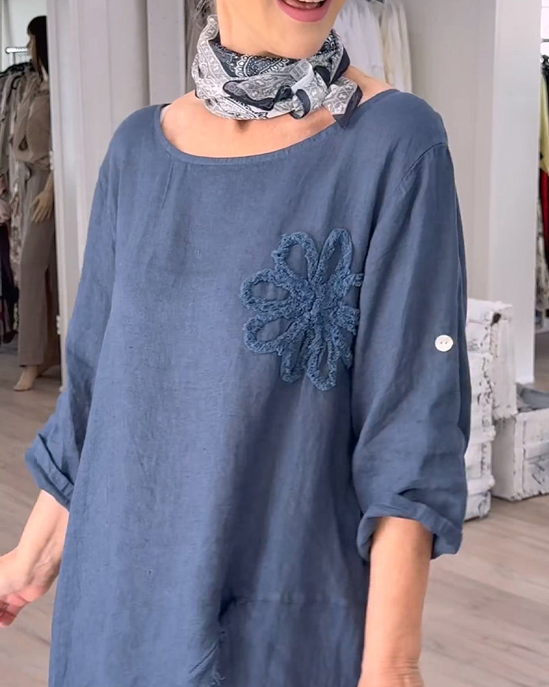 Raw-Edge Slit Asymmetrical Blouse