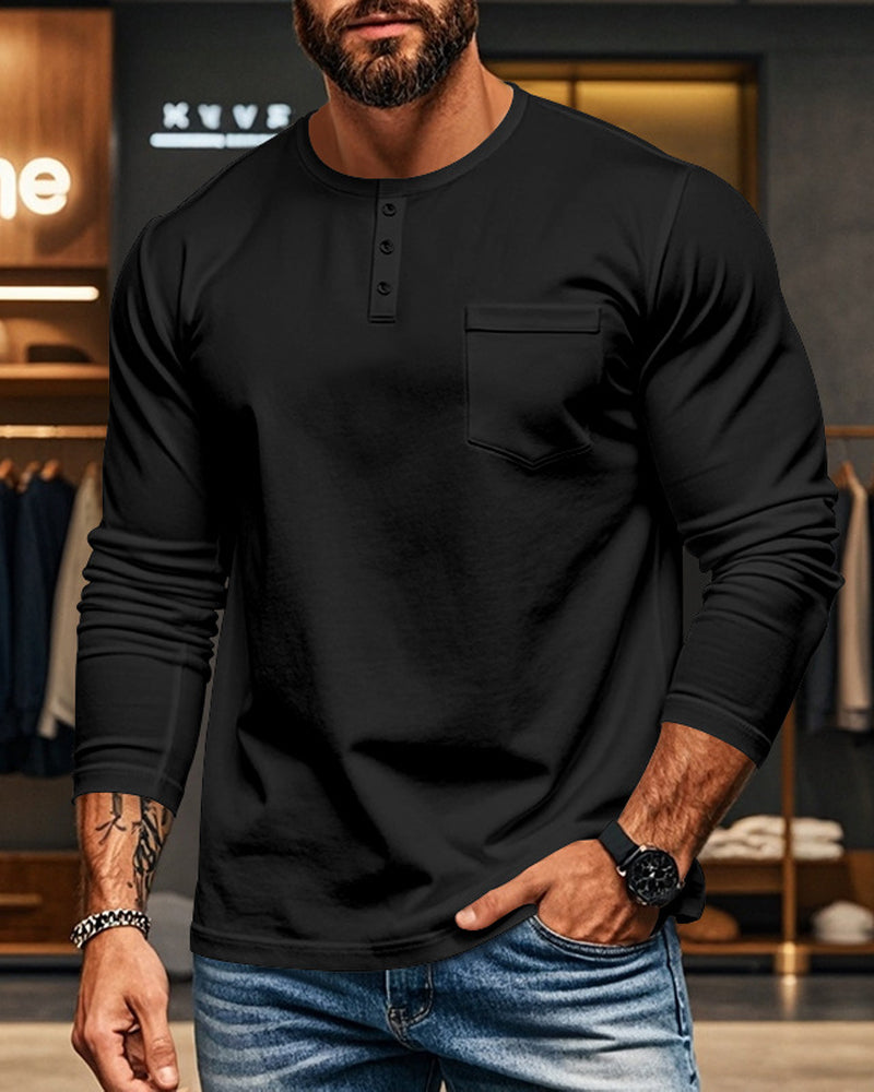 Breathable Pullover Long-Sleeved Men's Top