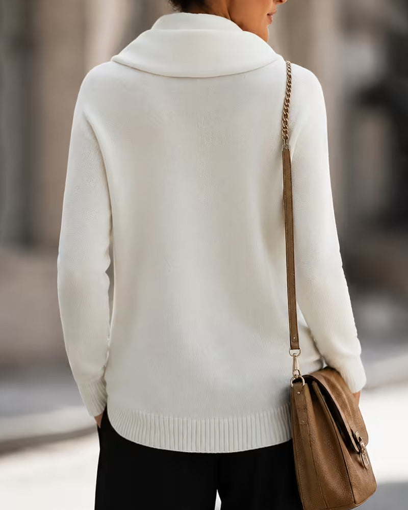 Mock Neck Slim Fit Long Sleeve Pullover