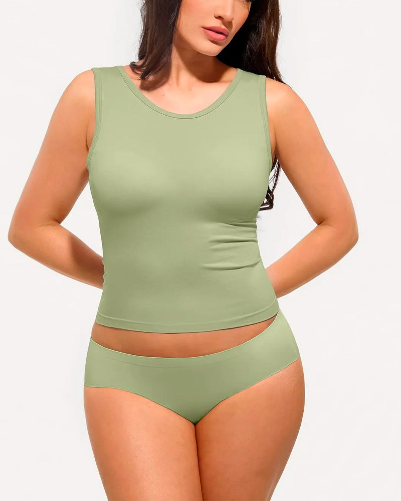 Striped Built-In Bra Tank Top