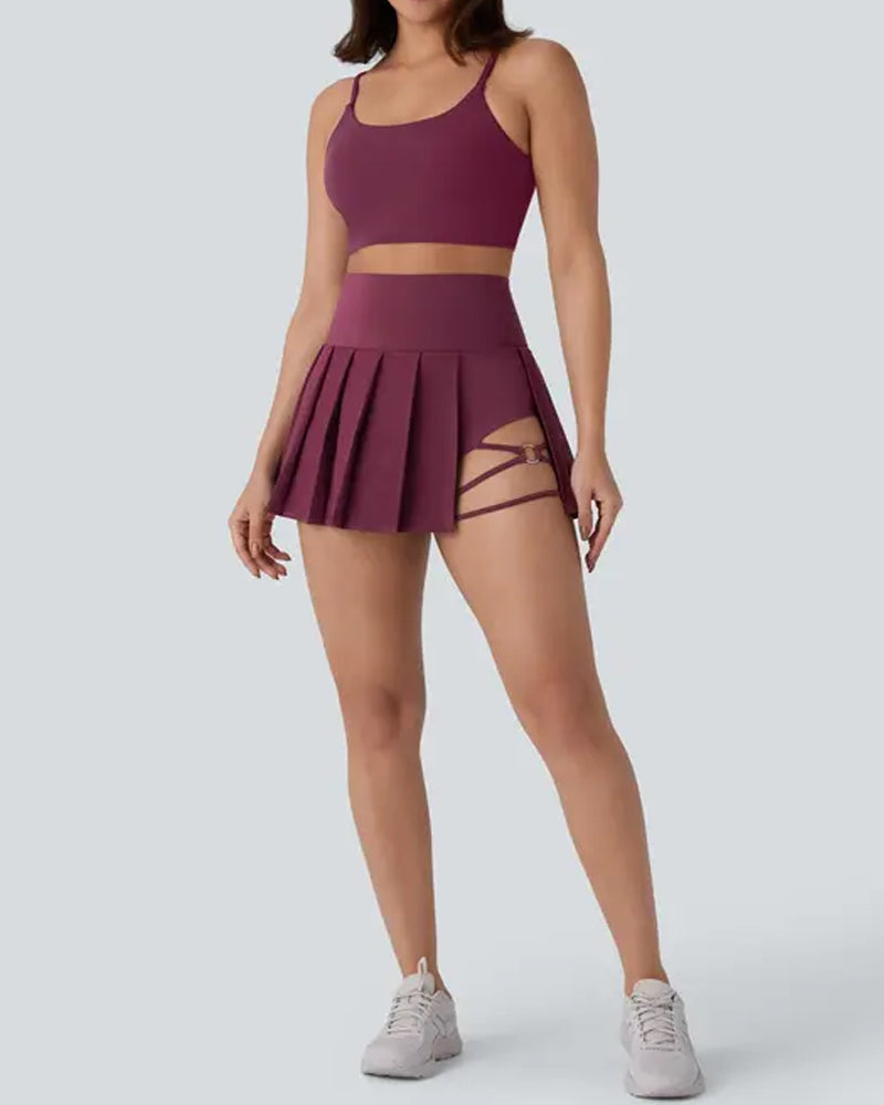 Pleated Metal Ring Skirt