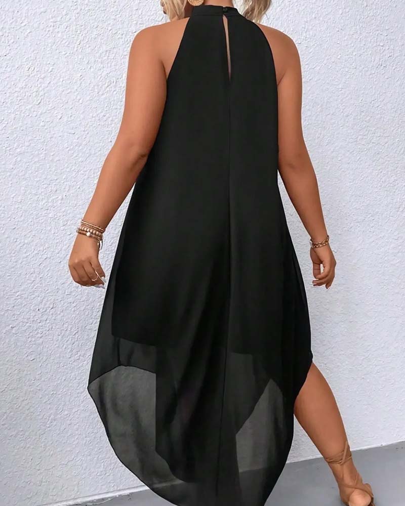 Sleeveless Halter Sophisticated Dress