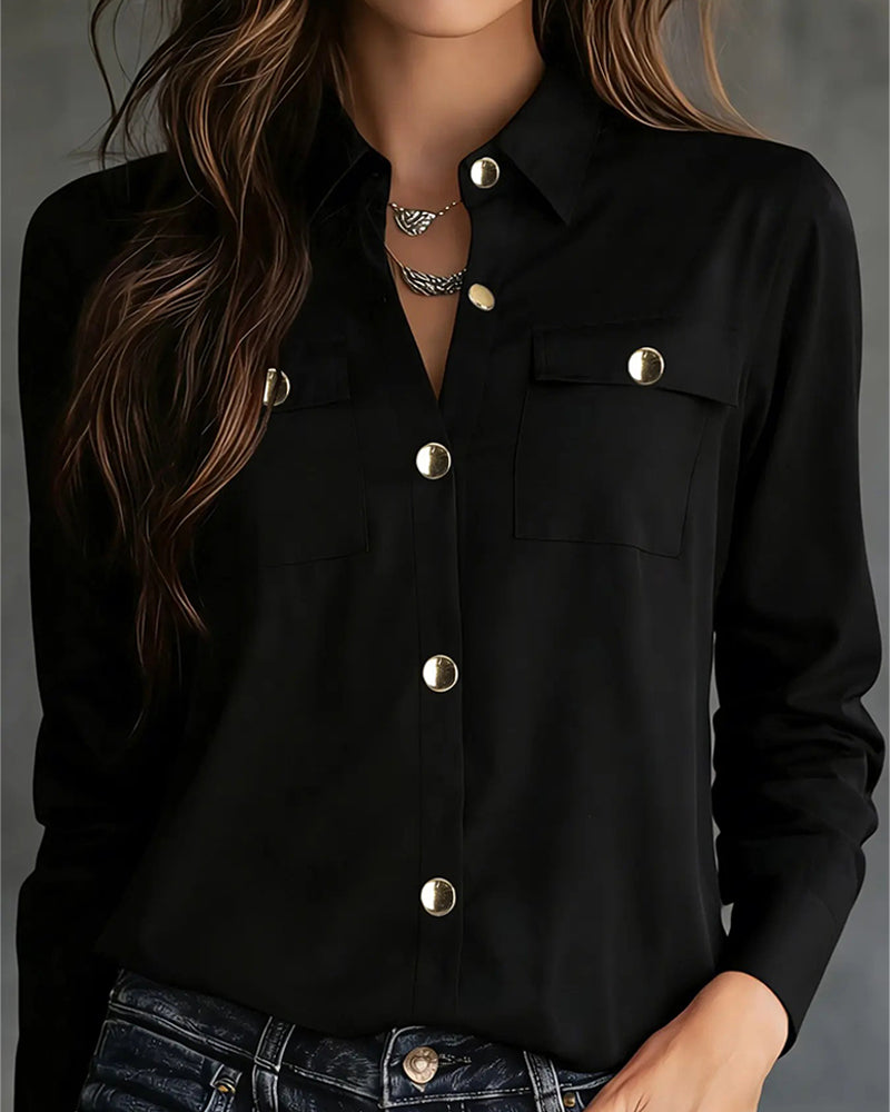 Solid Color Long Sleeve Shirt