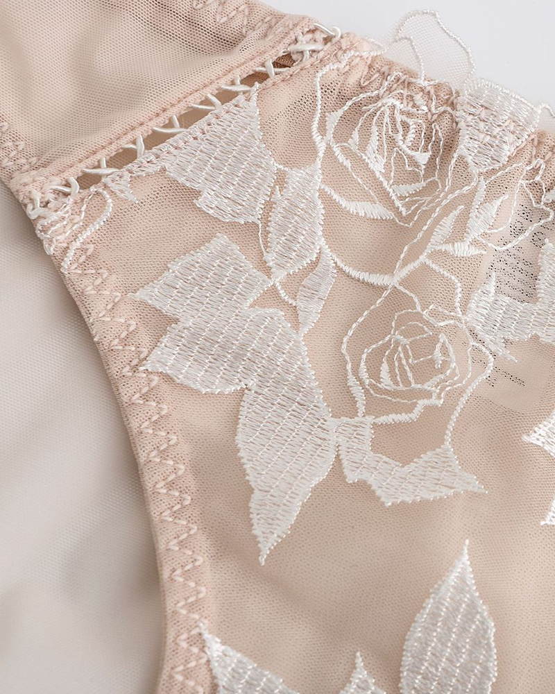 Women Ultra Thin Sexy Rose Embroidery Lace Bra