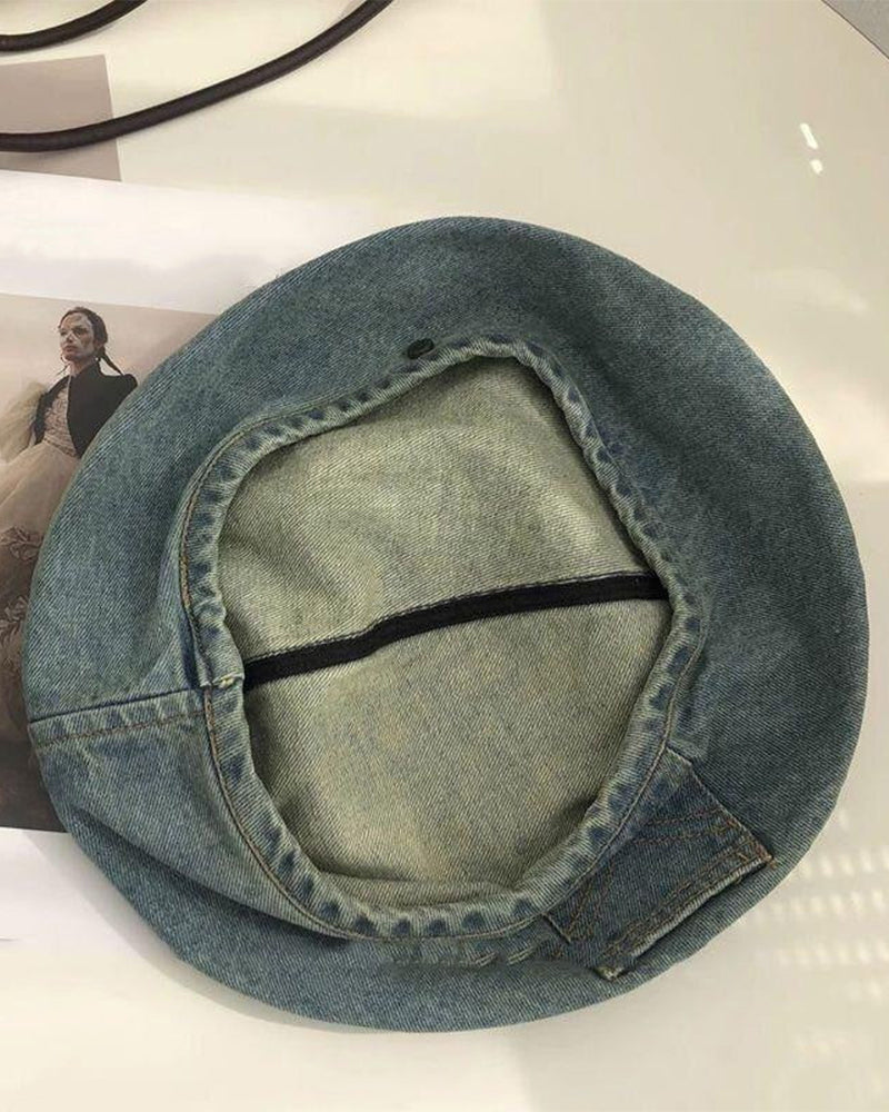 Women'sVintage Denim Beret